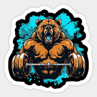 bear at gym Sticker